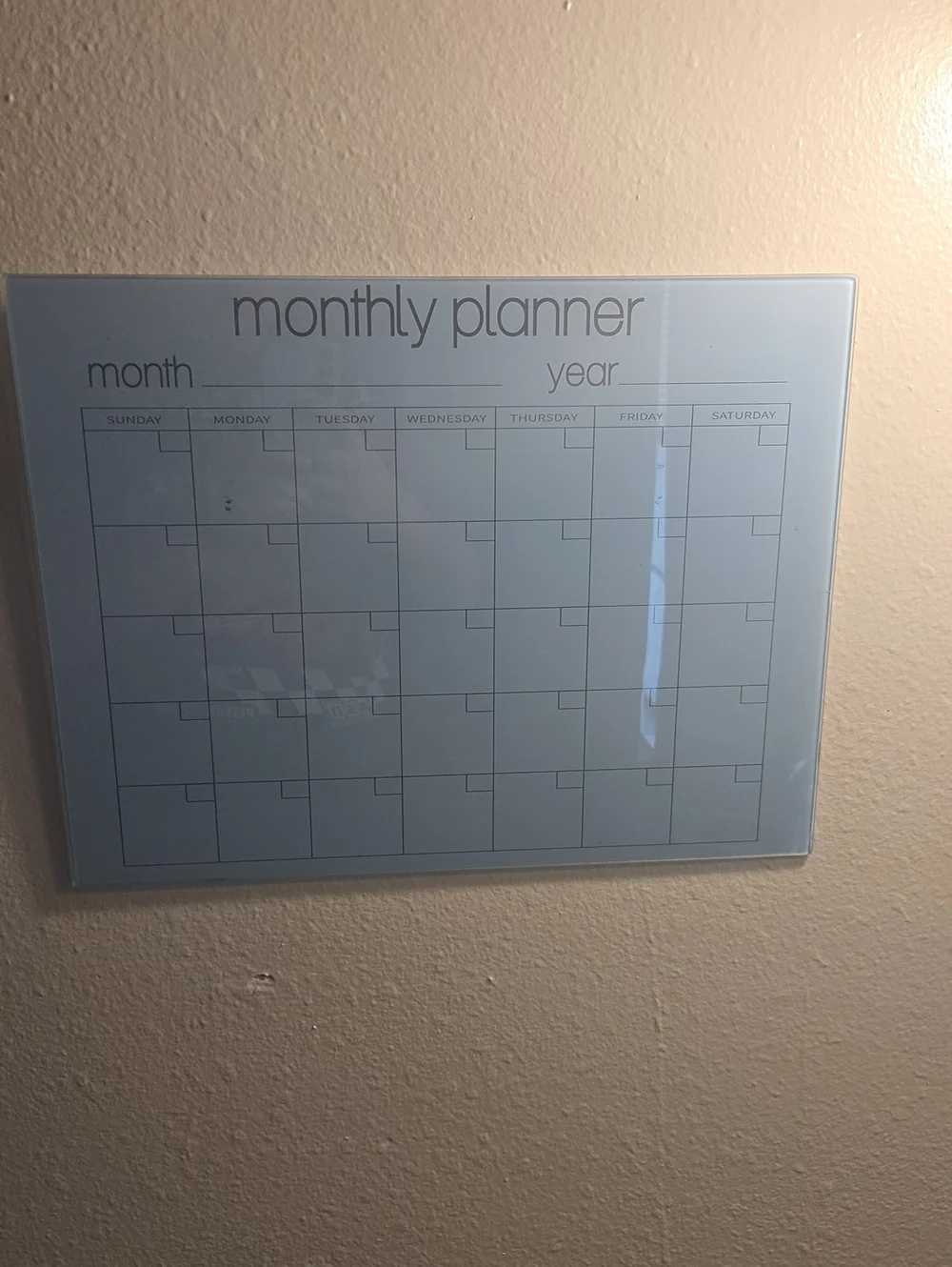 Monthly Planner Dry-Erase Board - Light Blue